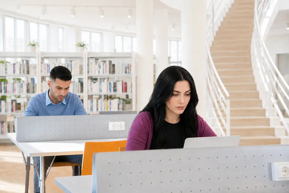 Akkademi’de çevrim içi test çözen öğrenciler